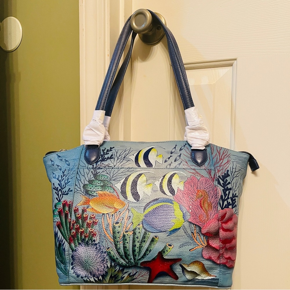 NWT!! Anna by Anuschka - TREASURES OF THE REEF TOTE BAG AND MATCHING WALLET! - Picture 9 of 16